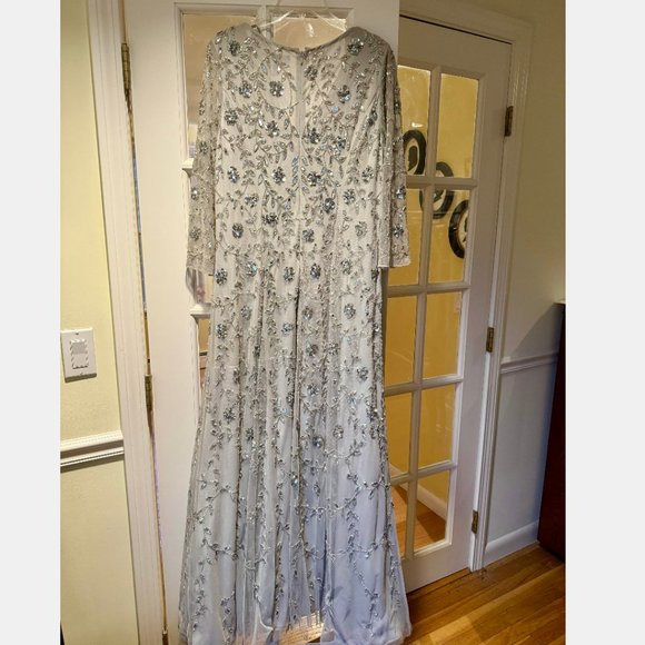 Aidan Mattox Beaded Tulle Gown Size 16 - Picture 5 of 7